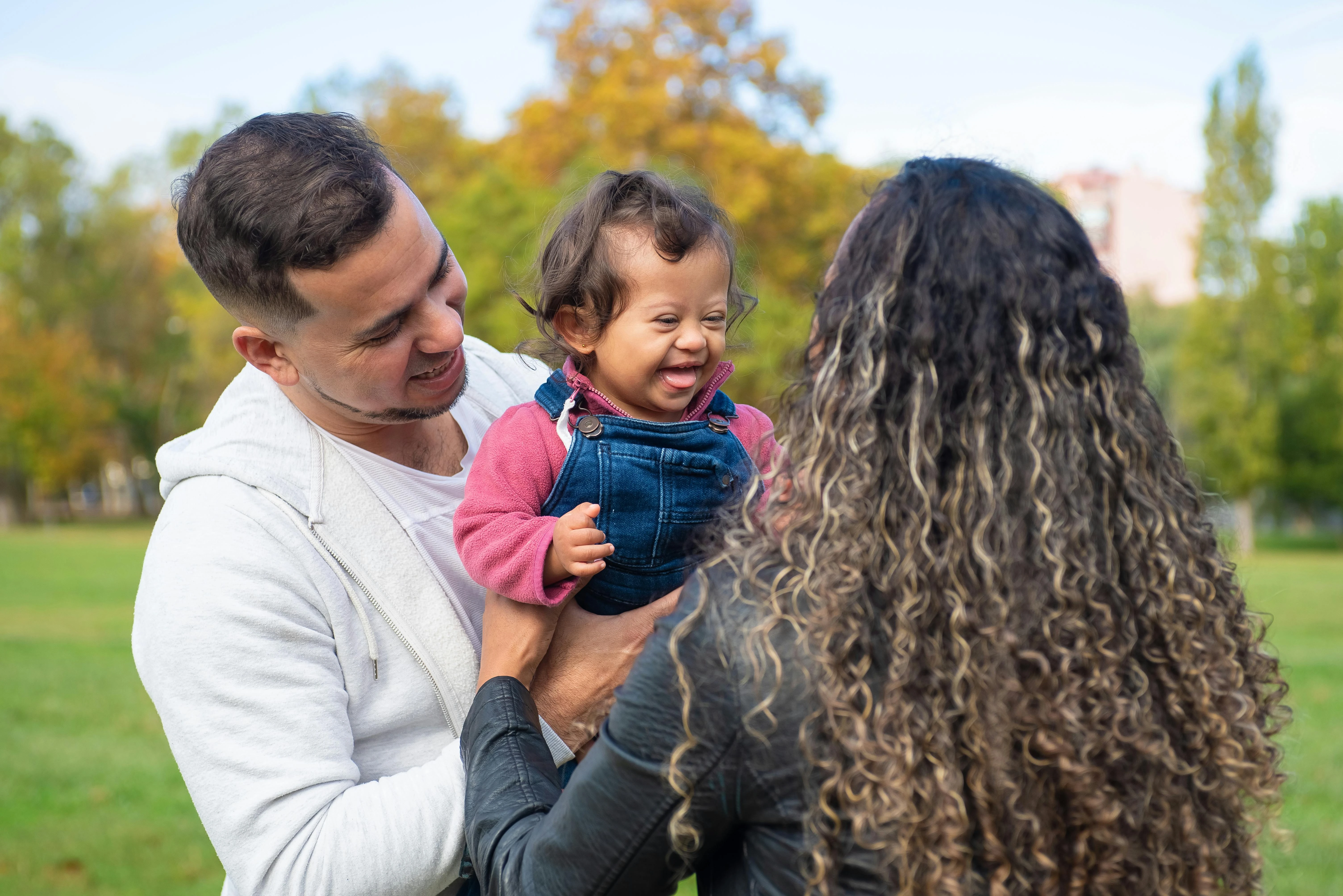 A family spending time together in a park